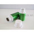 Botella de aluminio de metal verde con tapa blanca a prueba de manipulaciones